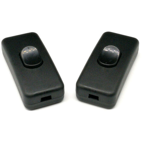 3er-Pack Lampenschalter mit Zwischenkabel, 250 V/2 A, Ersatz für Steh- und Tischlampen. 2-adriger Zwischenschalter (schwarz).