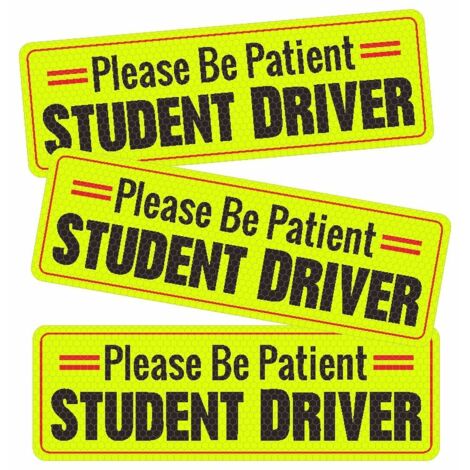 3er-Pack Magnete für Fahrschüler im Auto, Bitte Geduld, Fahrschüler