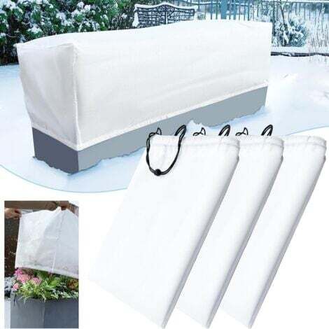 3er-Pack Rechteckige Pflanzen Schutzhülle mit Kordelzug, Winterschutz gegen Frost und Kälte 150x40x45cm