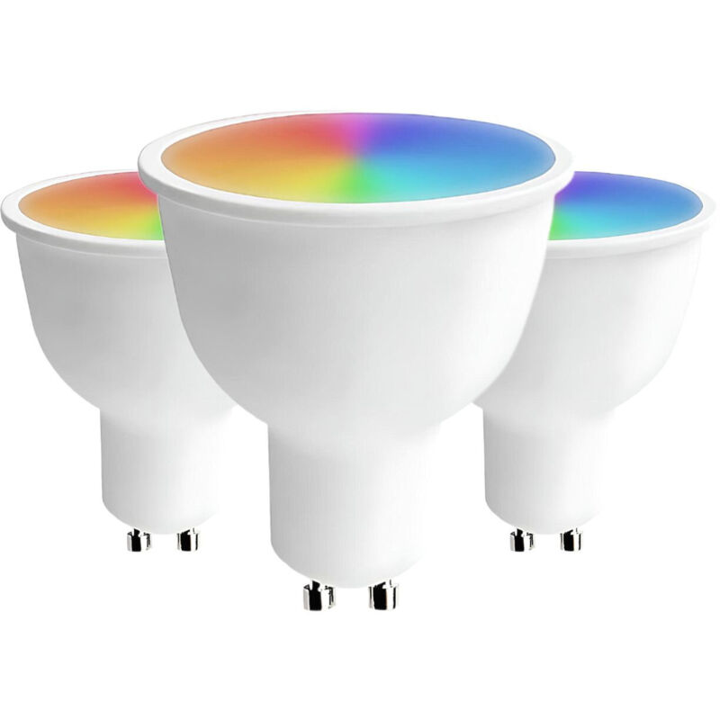 7hsevenon - 3er-Pack Smart WiFi LED-Strahler GU10 5W Equi.25W 380lm rgbww Dimmbar über Smartphone/APP 25000H Premium
