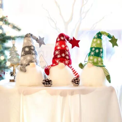 3er-Pack Weihnachtselfen, Höhe 41 cm, beleuchtete Weihnachtsdekoration, Am