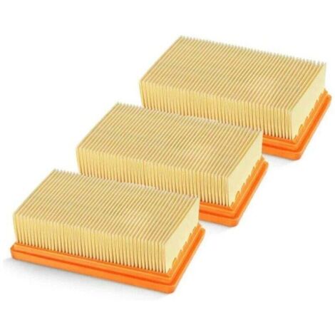 3er-Packung Ersatz-Flachfaltenfilter für Kärcher Nass-Trockensauger MV4, MV5, MV6, WD4, WD5, WD6, WD4P, WD5P, WD6P – ersetzt Teilenummer 2863-005