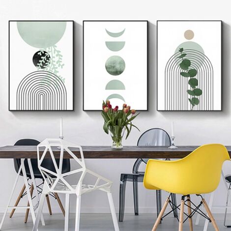 3er-Poster-Set – Bohème-Stil – Ästhetische Pflanzenmotive – Moderne abstrakte Kunst – Wanddekoration – Ungerahmt – 50 x 70 cm
