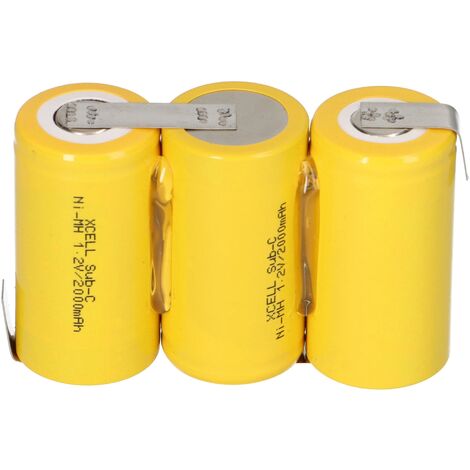 3er Reihe Akku Sub-C 2000mAh 3,6V NiMH mit Lötfahne