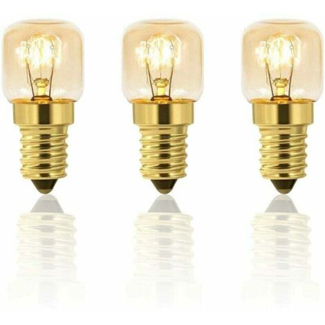 3er-Set 25W dimmbare Backofen-Glühbirne, Edison E14 T22, 25W, beständig bis 300 Grad, 160LM, AC220V 2700K Warmweiß, Backofen-Kühlschrank, Salzlampe, Backofen, Grillöfen, Energieklasse G: