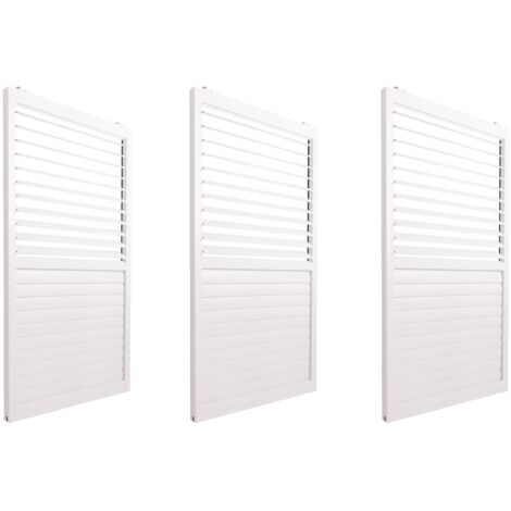 3er-Set Aluminium Schiebetür für Pergola HHG-495, Terrassenüberdachung, Lamellenpaneel Modul, 206x272cm weiß