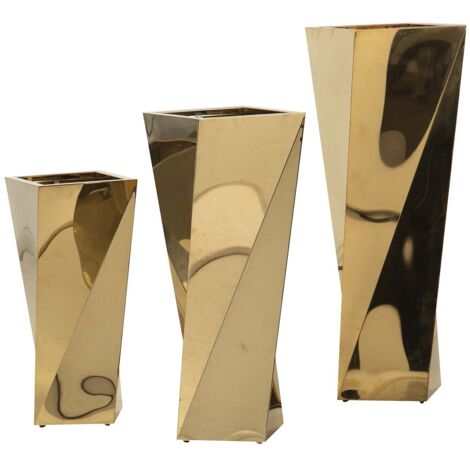 3er-Set Blumentöpfe 36x36x110 33x33x90 30x30x70 cm