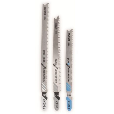 3er-Set BOSCH T123x, t234x, t345xf Mehrmaterial-Schneidblätter für Stichsäge BOSCH