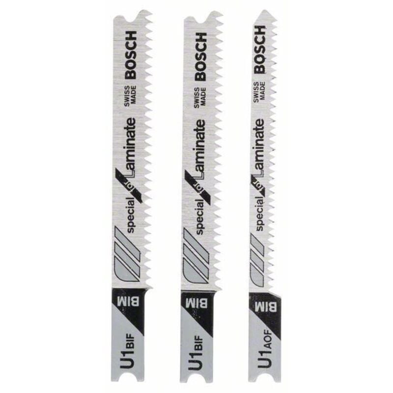 Image of 3er-Set BOSCH U 1 bif/aof feine und saubere Schnittklingen Spezialparkett BOSCH