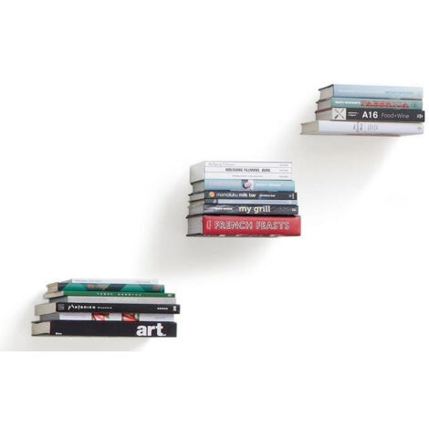 3er-Set Conceal-Bücherregale, Silbermetall