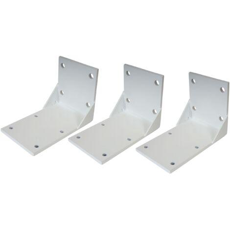 3er-Set Deckenadapter für Kassetten-Markise HHG-297, Deckenmontage Halterung Adapter weiß