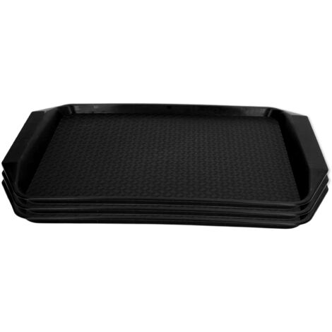 3er-Set dicke, rechteckige, farbenfrohe, hitzebeständige Speisetabletts – stapelbare Tabletts für Cafeteria, Hotel und Restaurant