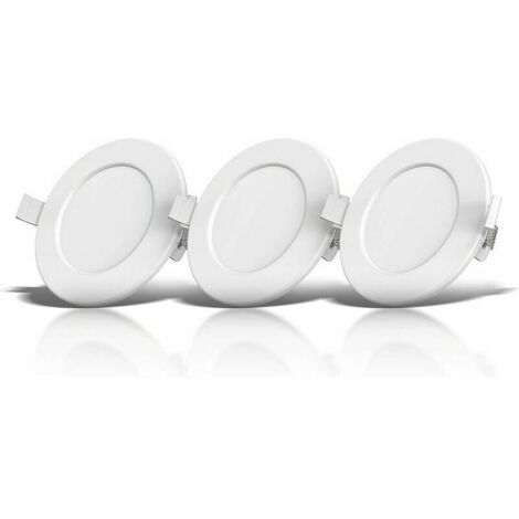 3er-Set Einbaustrahler speziell für Badezimmer IP44, spritzwassergeschützt, ultraflach, Ø115mm, 6W LED-Module, warmweißes Licht