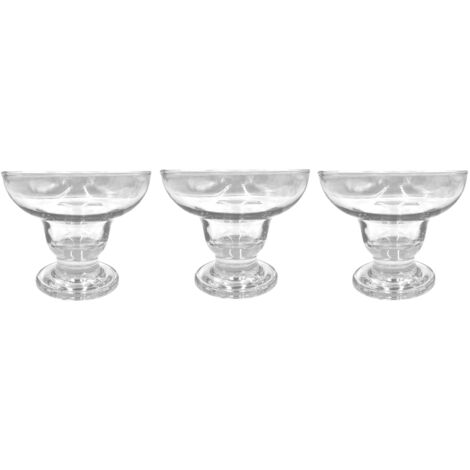 3er-Set Eisbecher aus transparentem Glas Eisschale Dessertschale Dessertbecher
