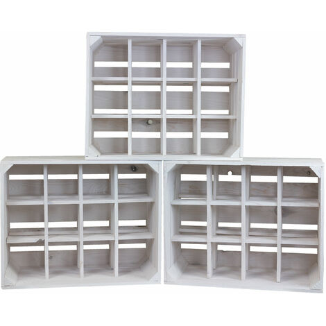 3er set Flaschenregal Henry  12er weiss