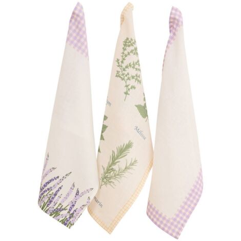 3er-Set Geschirrtücher Garrigue 70x45cm aus Baumwolle - Atmosphera créateur d'intérieur