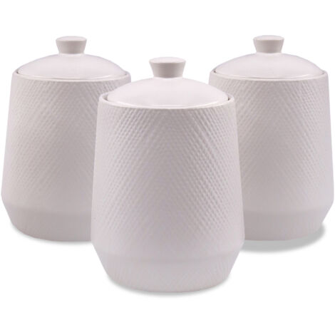 3er-Set Keramikbehälter für Kaffee, Tee und Zucker MAESTRO WHITE MR-20002-03CS