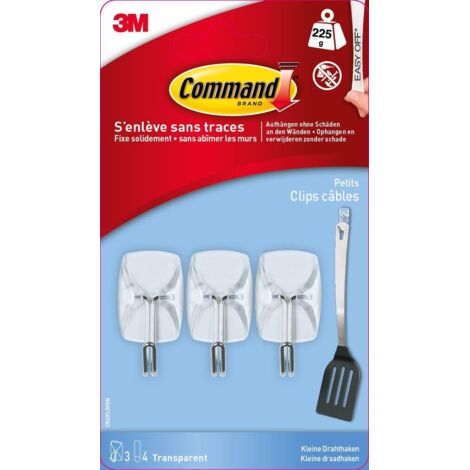 3er-Set Klebehaken, Metallspitze, COMMAND, transparent 0,225 kg COMMAND