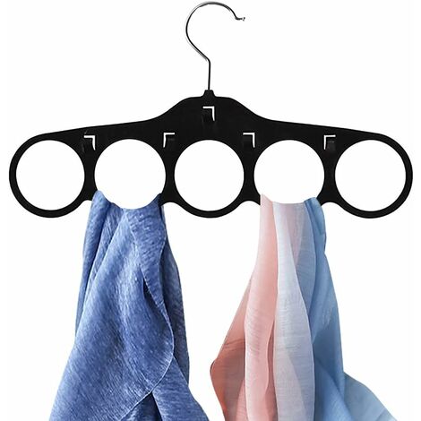 3er-Set Kleiderbügel aus Samt für Schals, Tücher, Krawatten, Gürtel oder andere Accessoires Schwarz
