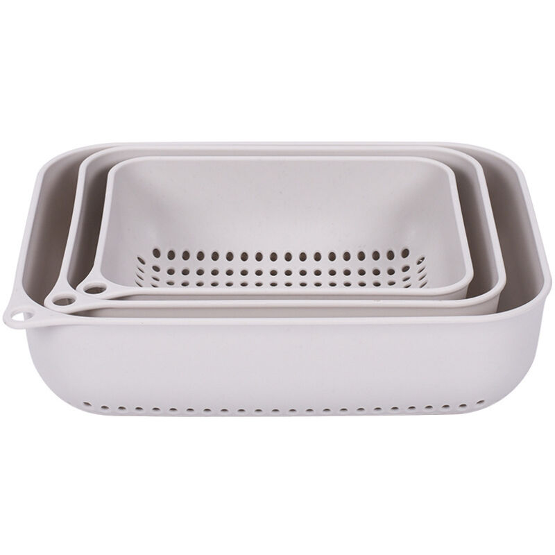 Image of 3er-Set Küchensieb-Abtropfkorb für Obst und Gemüse – Grau – 3 Stück