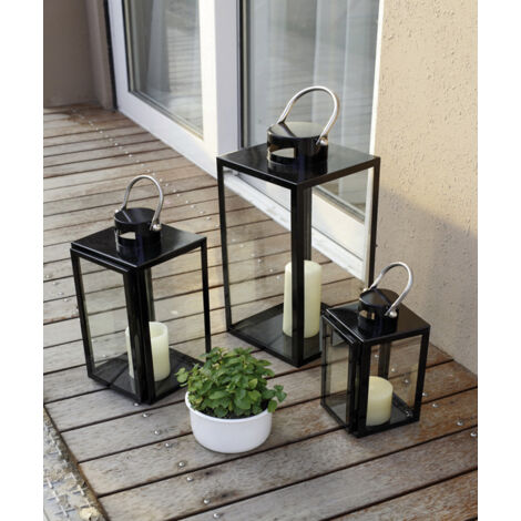 3er Set Laternen 30/40/53cm-MMC8113-Schwarz