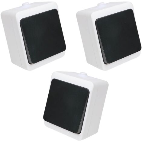 3er Set REV AquaMini Aufputz Feuchtraum Aus-/Wechselschalter IP54 kompakt mini