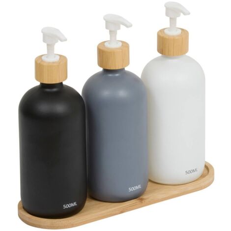 3er-set seifenspender 500 ml mit bambusschale - 5five