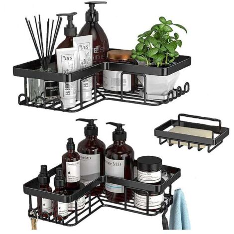 3er-Set selbstklebende Eckregale mit Wandbefestigung für Bad und Küche, kein Bohren erforderlich