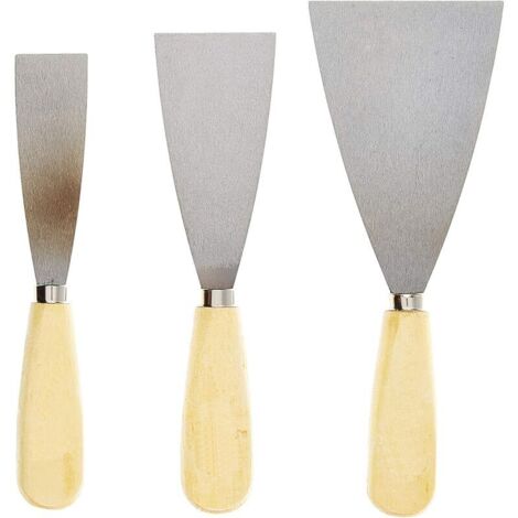 3er-Set Spachtel  Messer zum Abziehen, Beschichten, Glätten, Spachteln, Füllen, Schaben, Lösen, Schleifen  Holzgriff  3 Größen 7cm, 5cm, 3cm  Flexible Edelstahlklinge