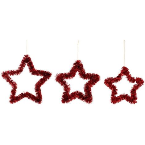 3er-Set Stern H.max 40cm rot - Feeric lights & christmas