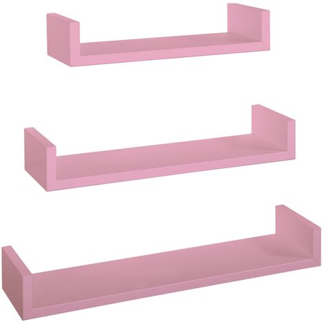 AHD AMAZING HOME DESIGN 3er set wandregal mod. Calamita farbe kirschbaum