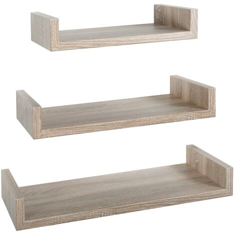 3er set wandregal mod. Calamita Maxi farbe eiche sagerau