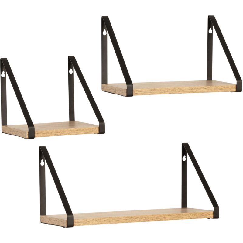 Idmarket Beige - 3Er-Set Wandregale Detroit Industriedesign