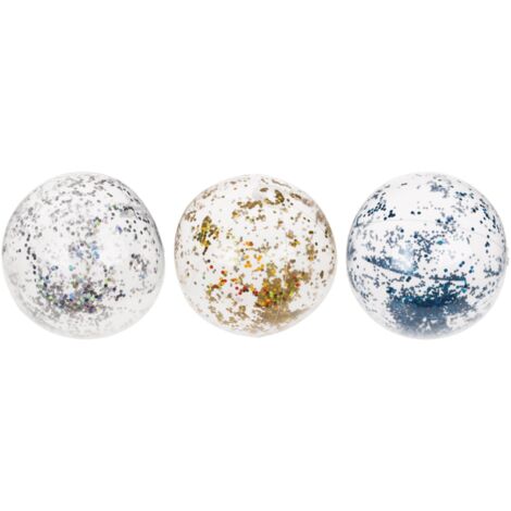 3er Set Wasserbälle mit Glitter 35cm Strandball Ball für Strand Pool Badespaß