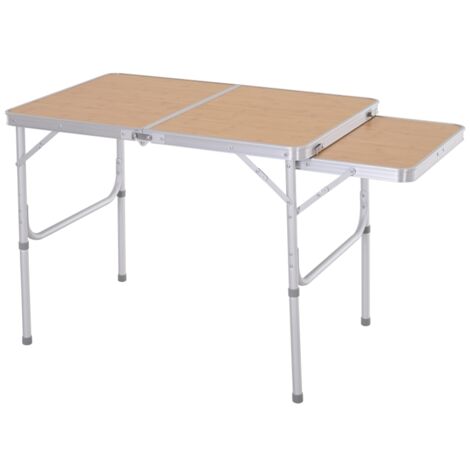 3ft Aluminium MDF-Top Folding Picnic Table Portable Camping Table