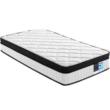 main image of "3ft Memory Foam and Pocket Spring Mattress Medium Soft Single Bed Mattress One Box Package White (90x190x28.5cm)"