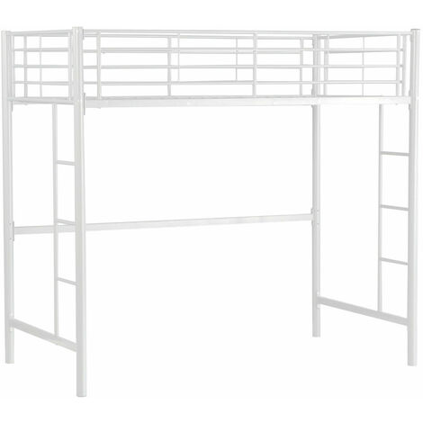 3ft Single Loft Bed High Sleeper Twin Cabin Bed Metal Bunk Bed Frame 