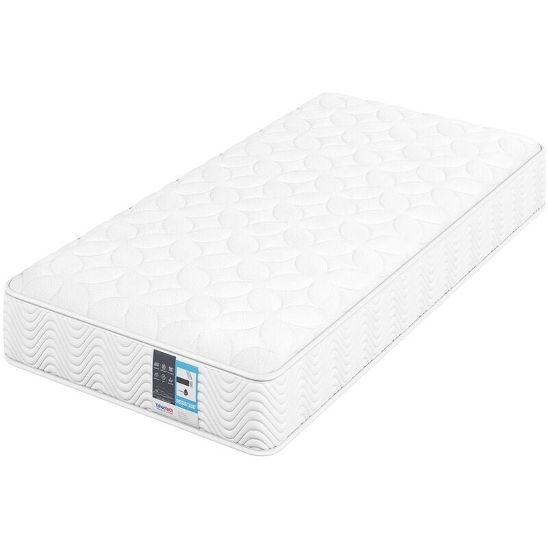 3ft Single Mattress Pocket Coil Spring Comfortable Medium Firm Single Bed Mattress 20cm Thickness, White - Yaheetech