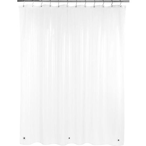 FUHUIDA TRADING 3G Shower Curtain Liner for Bathroom, Mildew Resistant, Waterproof, No Odor, No Chemical Smell, 12 Metal Grommets, Non-Toxic and Eco-Friendly for Bathing, 72¡± x 72¡± (Clear )