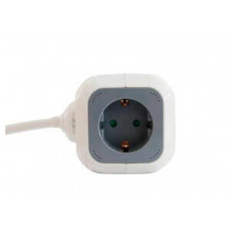 3GO REG4CUBEUSB base múltiple 1,4 m 4 salidas AC Interior Gris, Blanco
