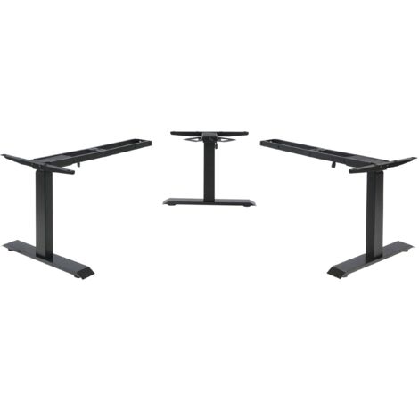 3in1 Gestell HHG-758, variables Tischgestell, elektrisch höhenverstellbar Memory 47kg schwarz