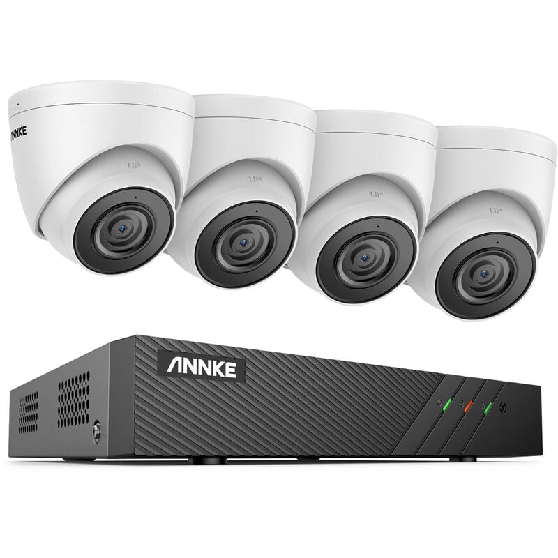 3K Kit Caméra de Surveillance Extérieure Filaire avec Détection de Personnes/Véhicule, Kit Vidéo Surveillance avec 6MP nvr et 4 x 3K Caméra ip PoE