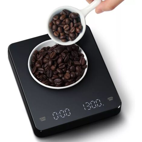 3kg/0.1g Balance numérique LED Balance à café USB avec minuterie pour espresso & barista