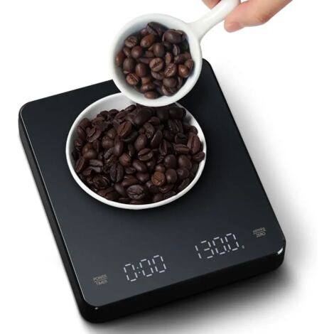 3kg/0.1g Balance numérique LED Balance à café USB avec minuterie pour espresso & barista