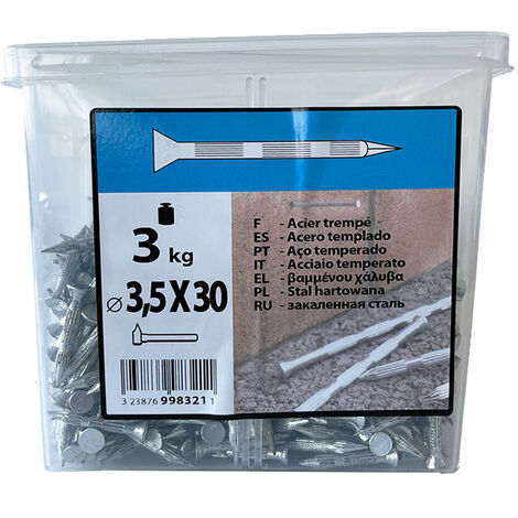 3KG pointe béton 3,5x30 fraisée striée zingué Viswood