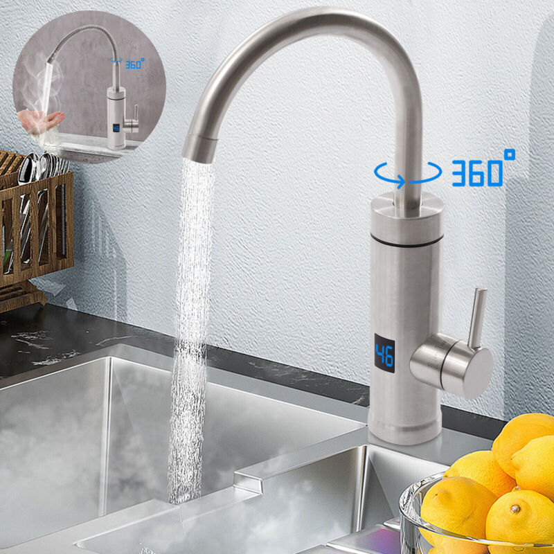 Gojoy - 3kw électrique robinet Chauffage Instantané led chauffe-eau robinet en acier inoxydable