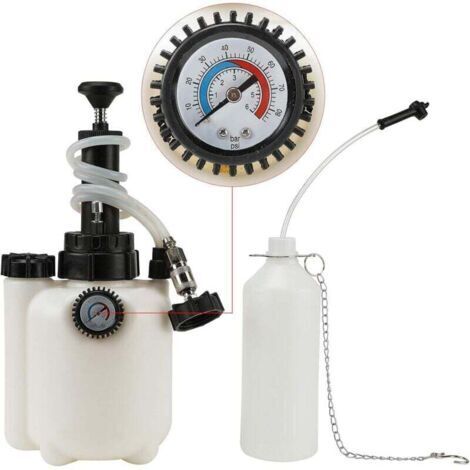 3L Purgeur de Frein Voiture, Purgeur de Liquide de Frein, avec Adaptateur E20, Pression de Service de 10-30 PSI, Bleeder de Frein