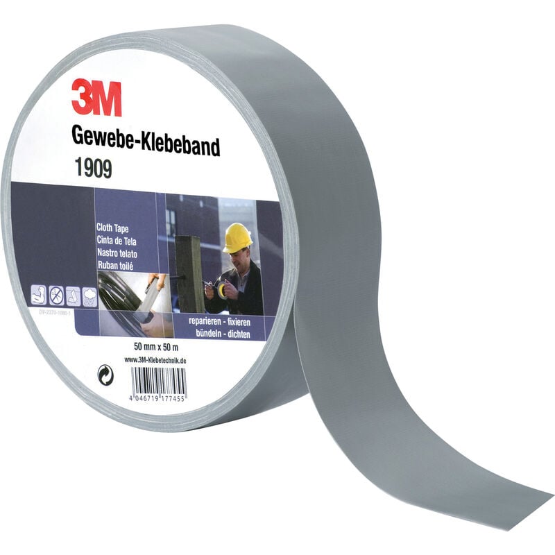 3M - 1900SI50 Gewebeklebeband Silber (l x b) 50 m x 50 mm 1 St.