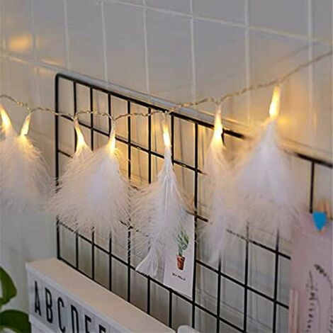 3M 20 LED Artificial Feather String Lights Decoration Christmas Wedding Birthday Garden Bedroom Indoor Wall Lights Warm White