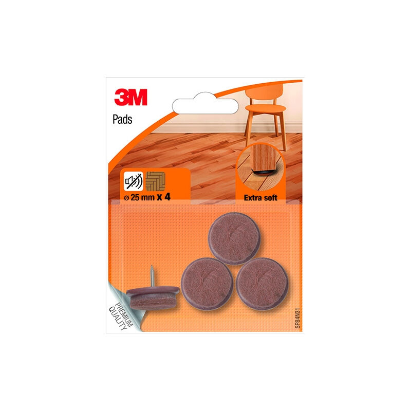 4 feltrini in lana ultra morbidi con chiodo d